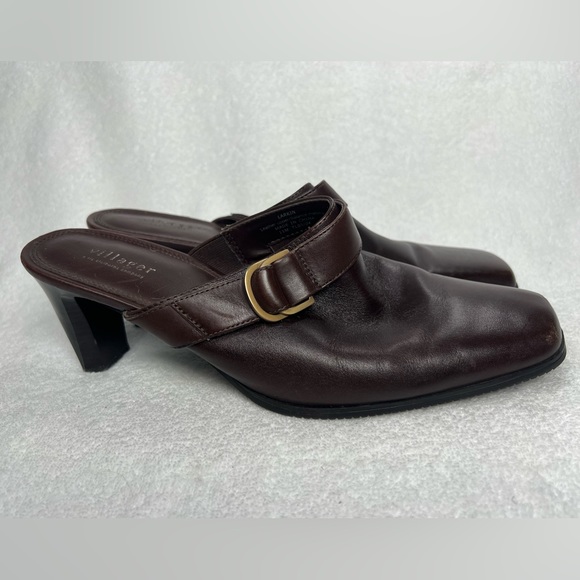 Villager by Liz Claiborne, brown leather 3 inch mule - Picture 3 of 5